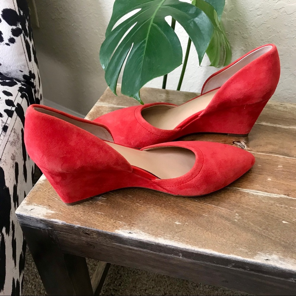 FRANCO SARTO Crimson Suede wedges SZ 7.5